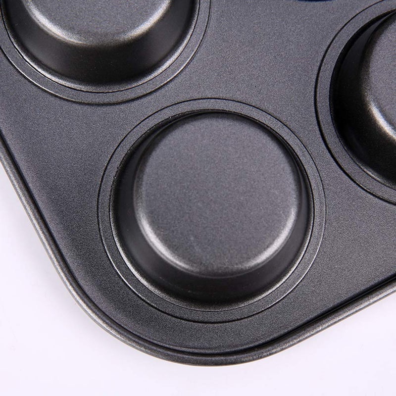 Kingrol 12-Cup Muffin & Cupcake Pans, Set of 3 Baking Pans, Non-stick Bakeware, 1.1" Deep - Image 3
